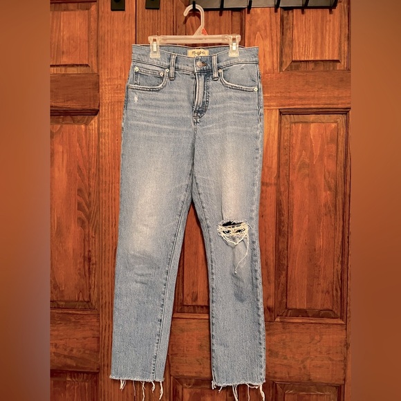 Madewell The Perfect Vintage Jean Cropped Distressed Light Wash Size 25P - Picture 1 of 9